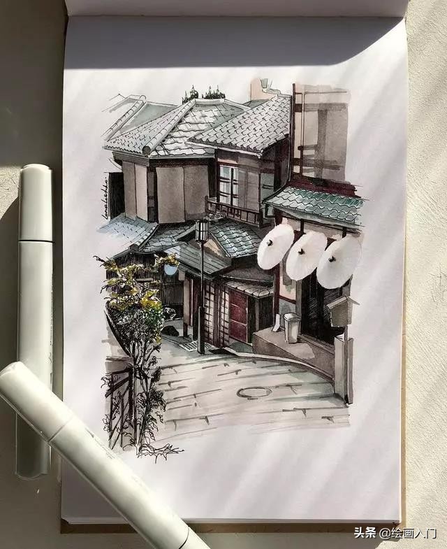 速写马克笔上色好还是水彩上色好,touchmark马克笔速写