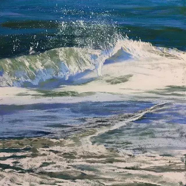 画海浪俯视,画海浪水粉画