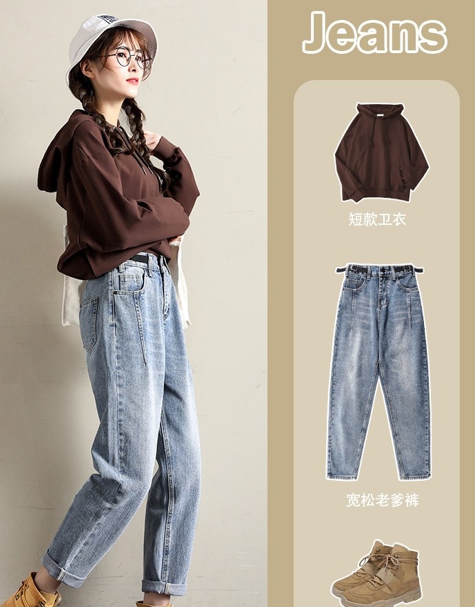 男生宽松束腿裤如何搭配上衣,显瘦直筒宽松裤子女上衣搭配什么