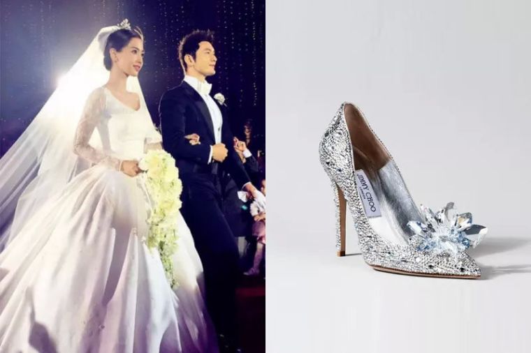 婚鞋bling,水晶鞋婚鞋明星同款