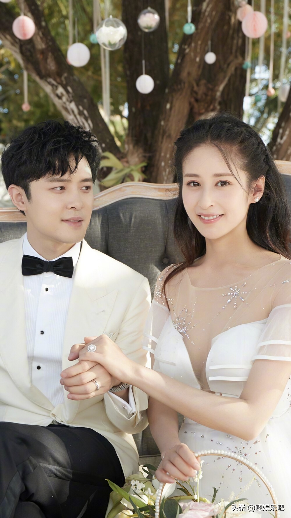 谢娜婚纱礼服,谢娜蓝色婚纱