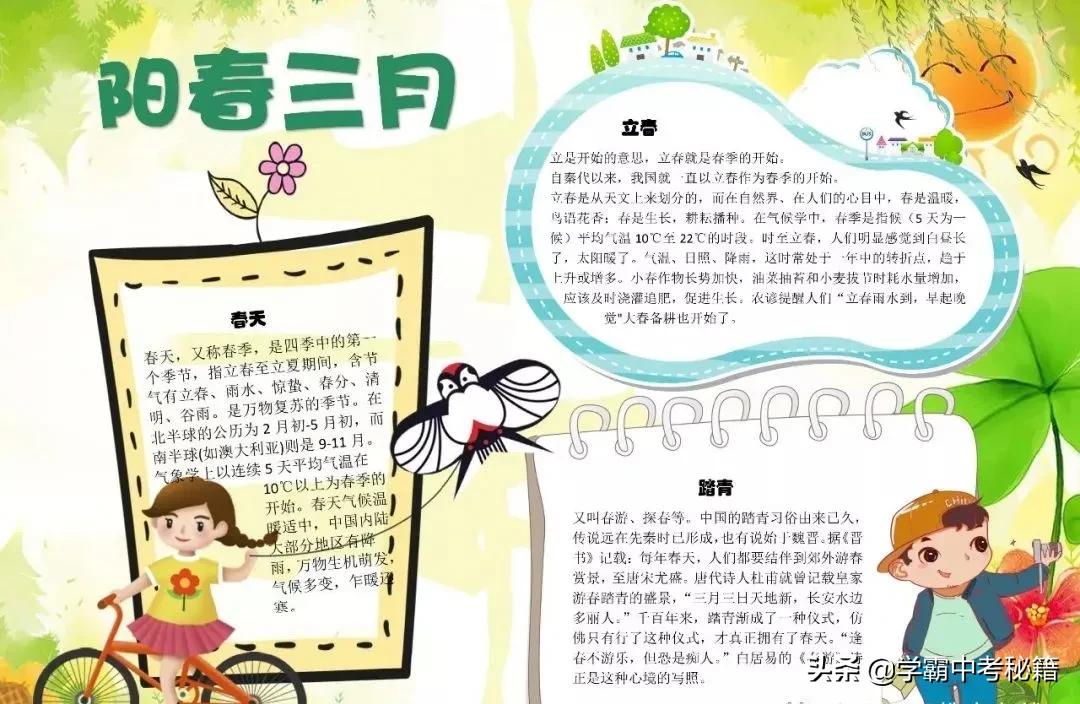 有关春季四季成语的手抄报,描写春天的成语春暖花开