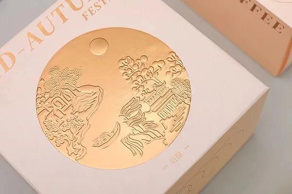 月饼礼盒港风包装设计图,白银月饼瓦楞纸礼盒包装设计