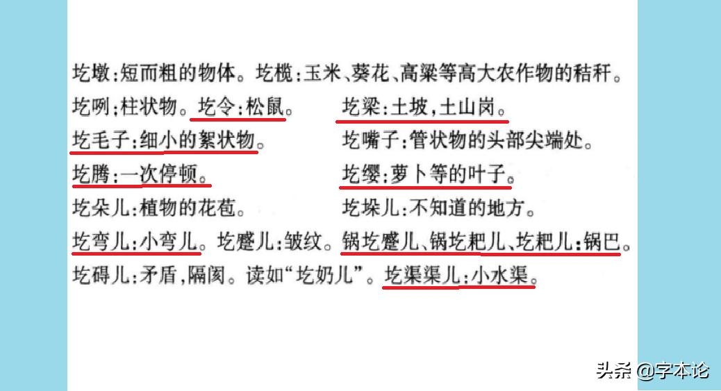 圪晃、圪蛋、圪垯、圪针、圪渣中“圪”的不同形体及向周边的扩散