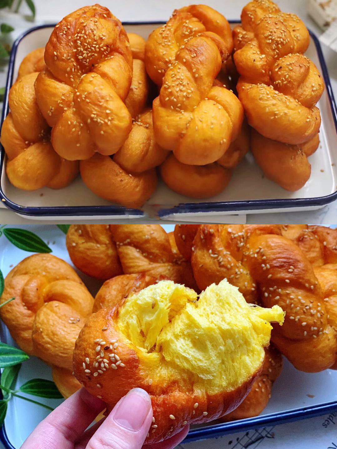 不加一滴水南瓜发糕,南瓜软麻花的家常做法