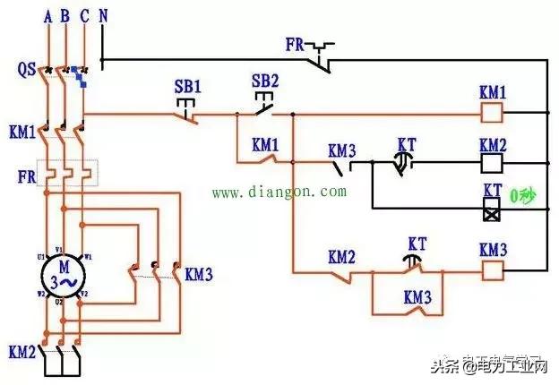 电动机星三角降压启动故障排查,不看电路图接星三角启动实物图