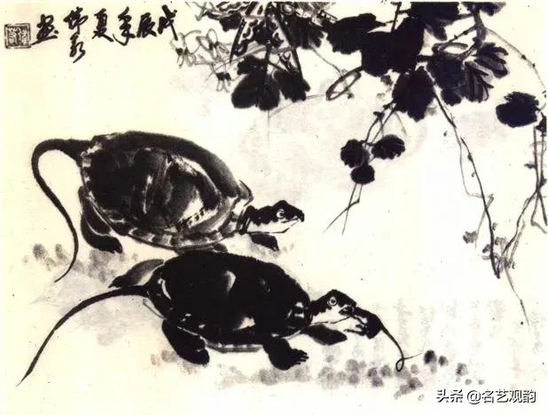 老人与龟国画,国画技法怎样画龟