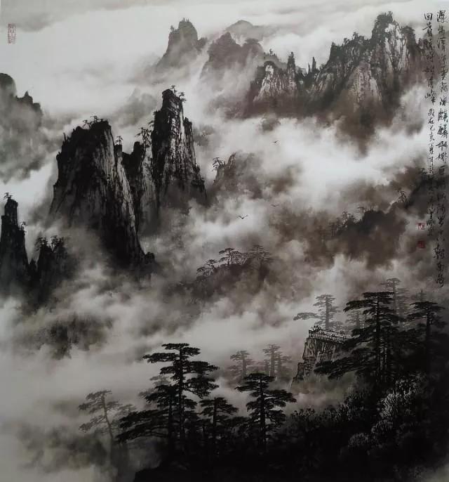 曾刚国画山水技法4,曾刚雪景国画山水画图片