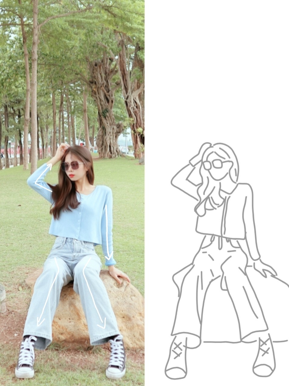 海边拍照姿势怎么不尴尬,和闺蜜不尴尬的拍照姿势