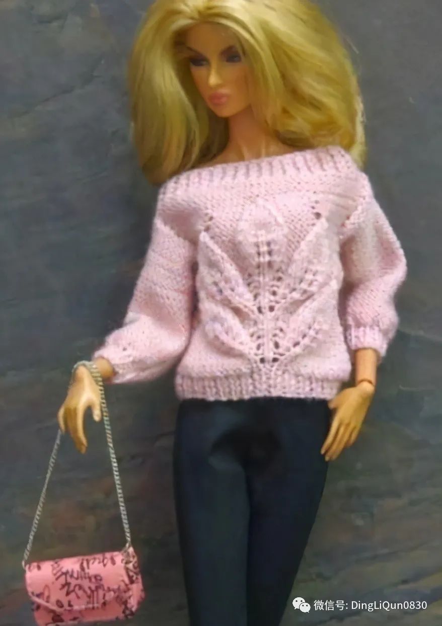 毛线编织芭比娃娃连衣裙图解,手工编织娃娃裙