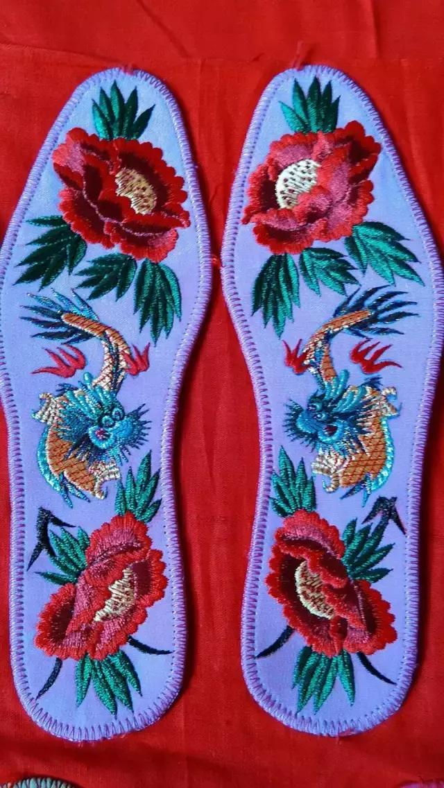 刺绣鞋垫花样各种图案教程,几何鞋垫图案鞋垫绣法