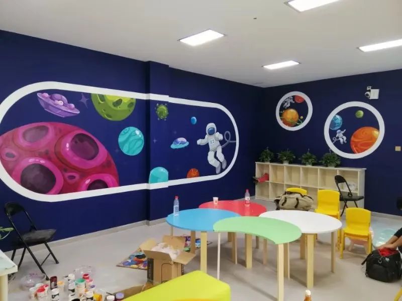 校园文化墙科技类创意墙绘,校园文化墙彩绘图片