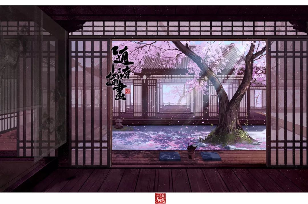 画古风人物插画板绘用什么笔刷,ps古风笔刷海报教程