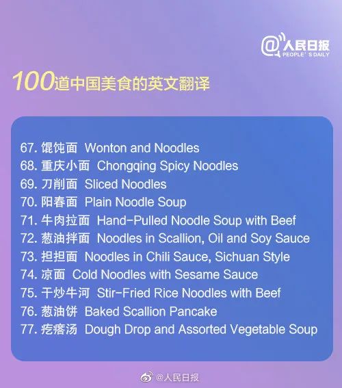 100道中国美食的英语翻译太实用了,国内十大美食干货