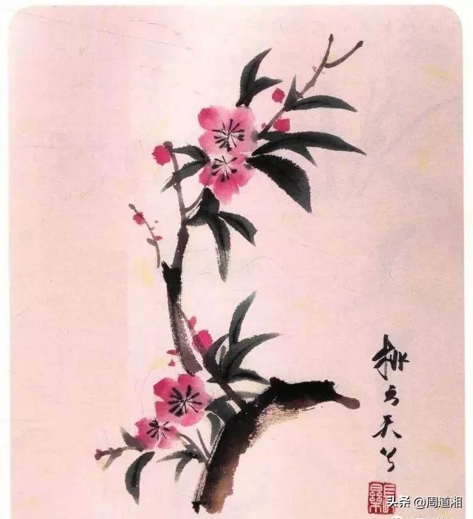 100幅桃花画,怎么画桃花树林