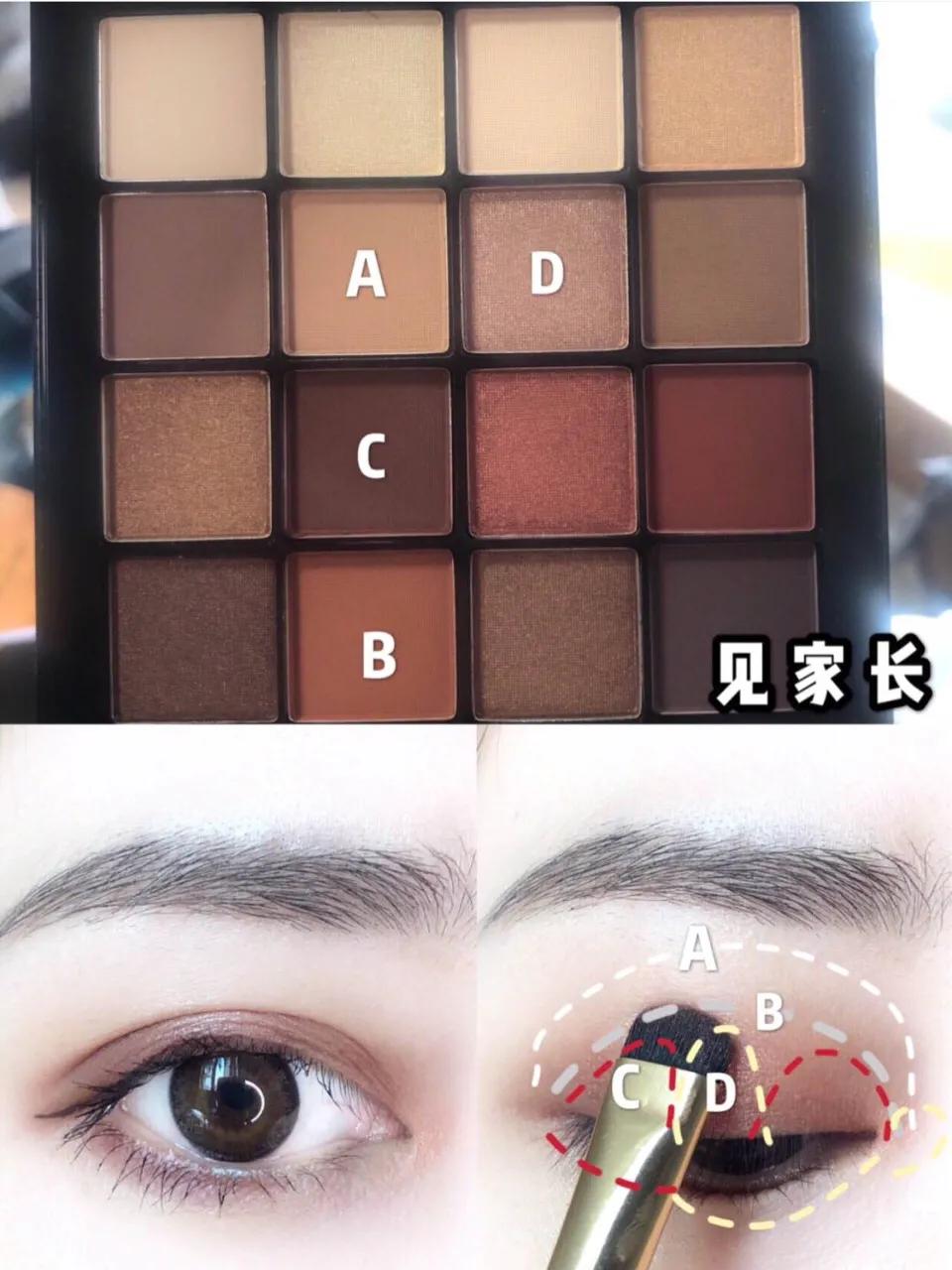 nyx16色眼影盘不同妆容画法,nyx16色眼影盘教程适合新手吗