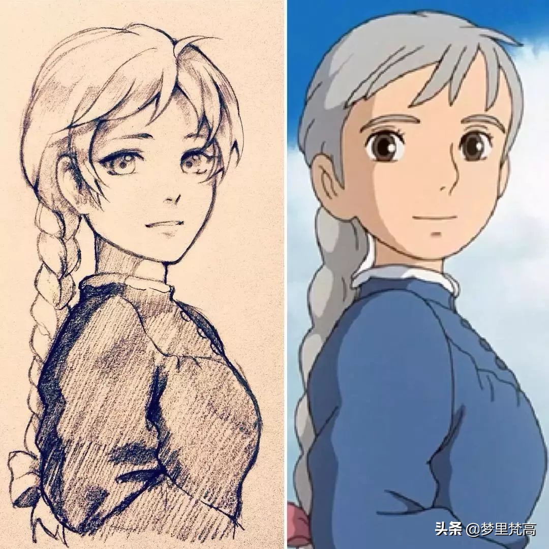 铅笔画素描动漫,铅笔画的动漫素描少女