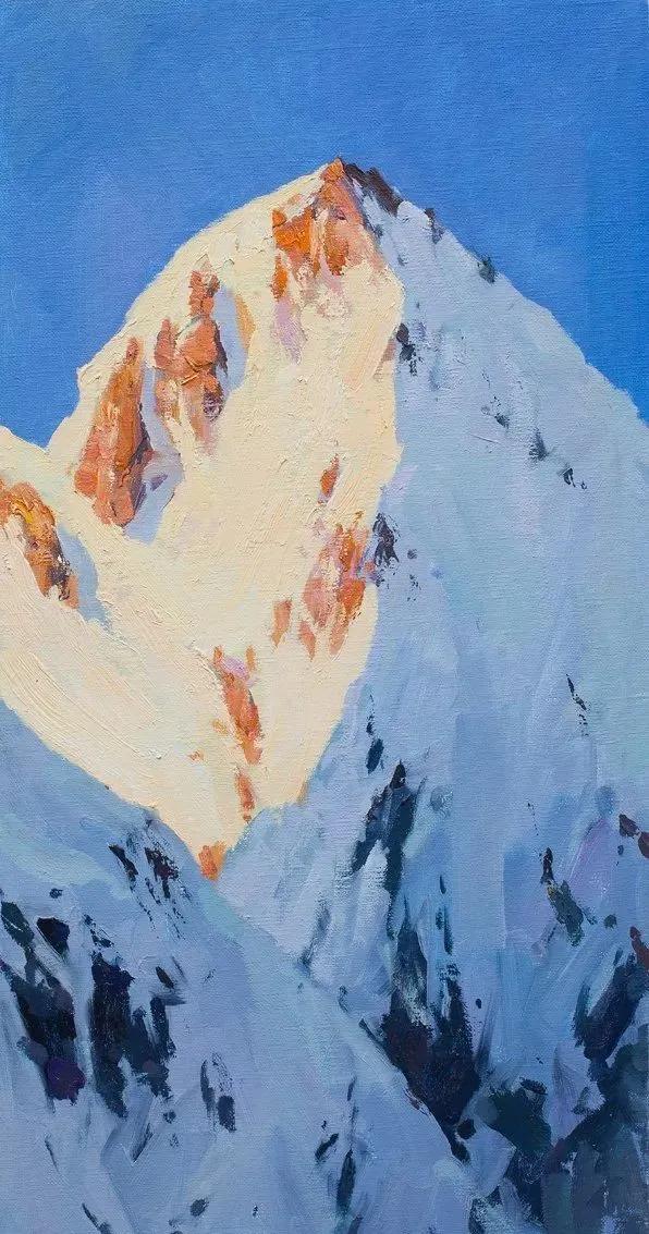 氛围感风景油画作品简单初学者,简单的小清新系油画