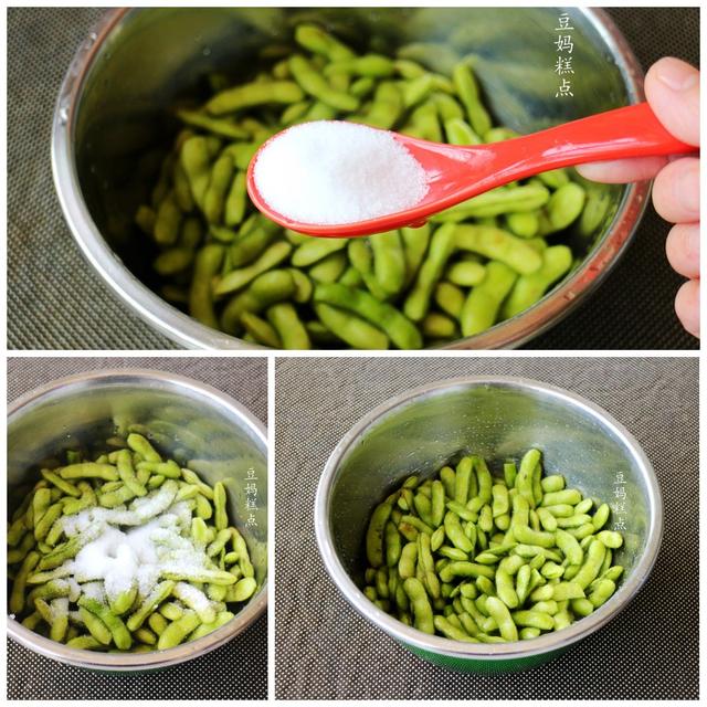 天热最爱，买1斤毛豆，加2勺盐简单一煮，一盘子也不够吃