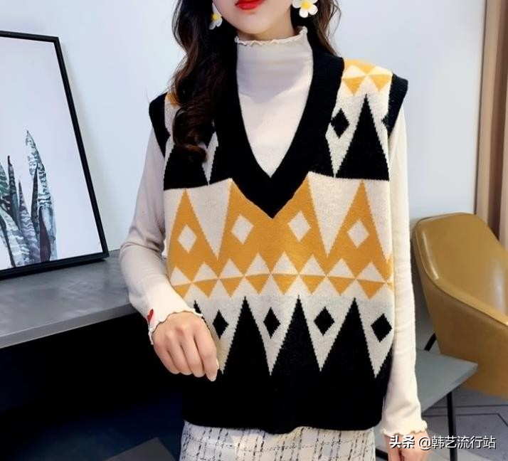 韩版穿搭女装高级感春,女装毛衣新款韩风搭配