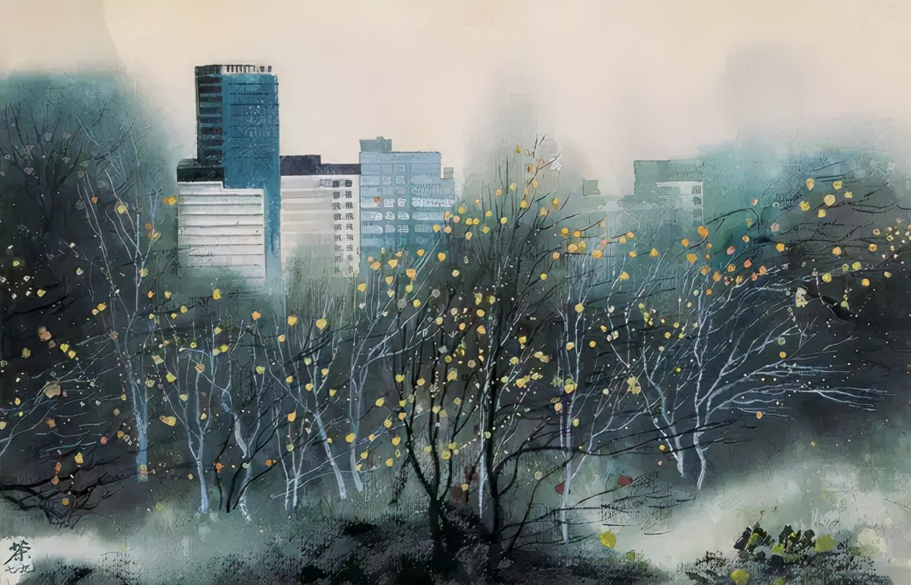 吴冠中水彩风景画,吴冠中水彩作品