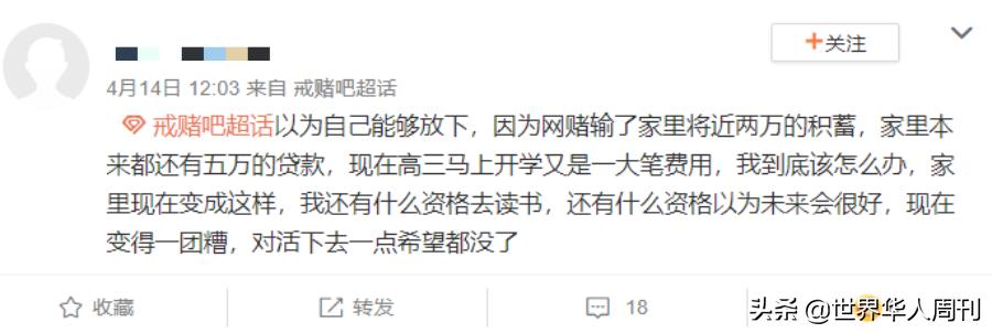 微博上7194个戒赌的人：牌桌上输得不是钱，是家庭和人生