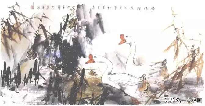 鹅画法可爱简单在陆地上行走,图文教程鹅写意画法