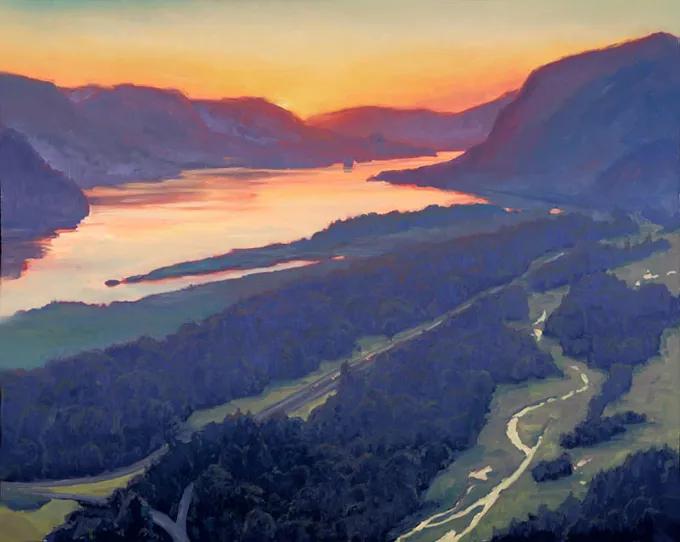 光感特别强的油画风景作品,厚重浓艳的油画风景很浪漫很美