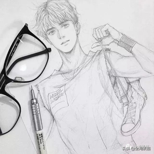 素描动漫人物古风,动漫人物素描简单