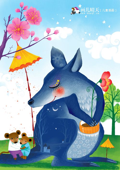 唯美插画壁纸动物,简单又漂亮的动物插画