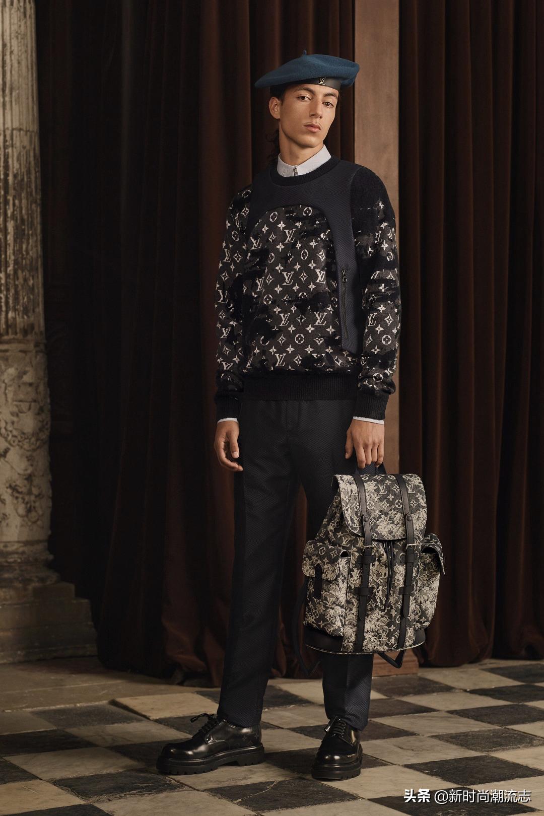 新男款lv包单肩斜挎包带按扣,lv2023早春男装包刺绣