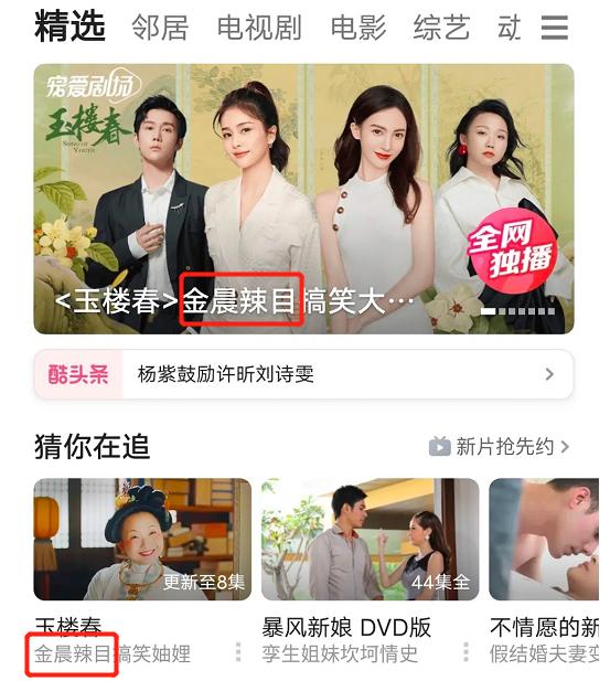 玉楼春吐槽解说,金晨于正玉楼春