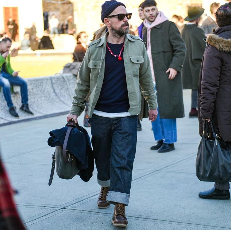 复古阔腿裤搭配靴子,复古文艺范下垂感超好的阔腿裤