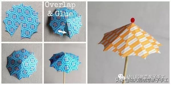 手工小伞可以折叠不用双面胶,幼儿园简单手工雨中小伞
