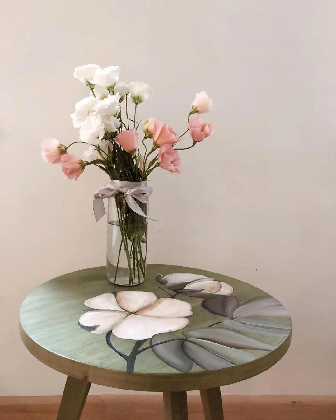 花卉墙绘,墙绘花卉色彩作品