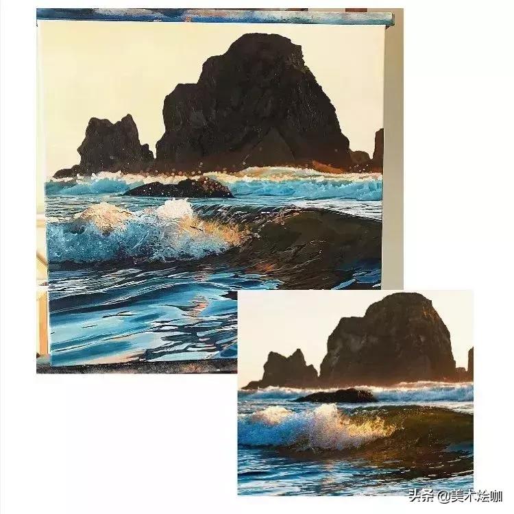 简单而又漂亮的大海图绘画,用水彩笔画一幅美丽的大海画