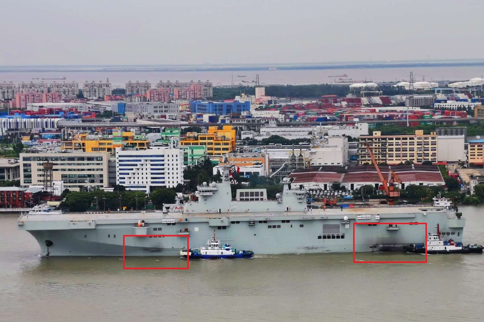 两栖攻击舰被烧的视频,中国两栖攻击舰航行