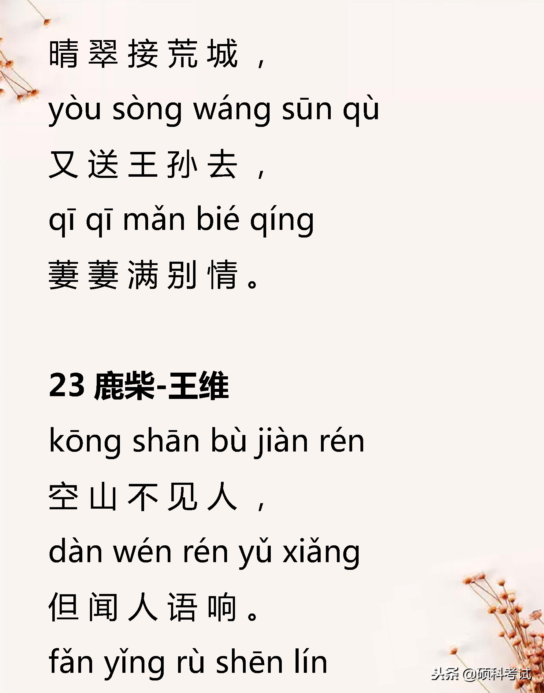 小学语文必背古诗词129,小学语文必背古诗词75首加赏析