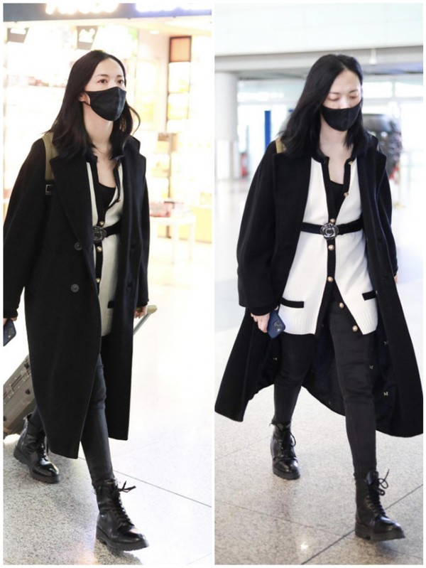 姚晨大衣腰带系法,姚晨穿露腰装秀纤纤细腰