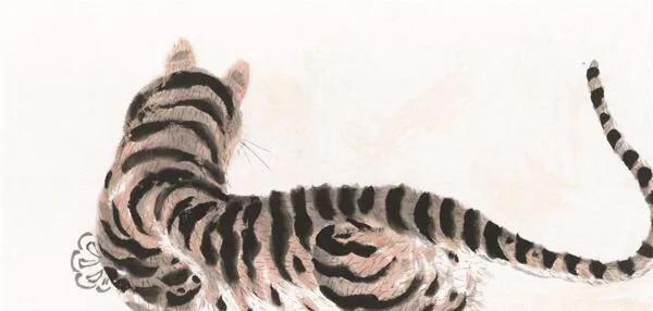 齐白石老虎背影放大10倍,齐白石的老虎国画图