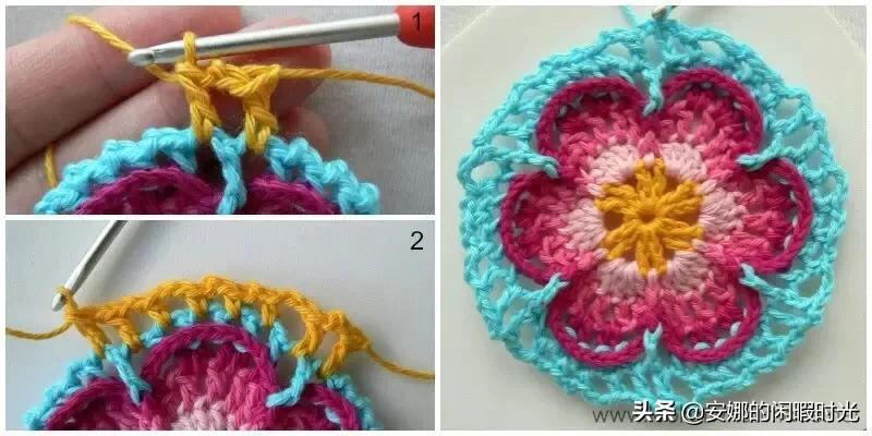 曼陀罗毯子编织教程,苏菲花园曼陀罗毯子钩法高清图解