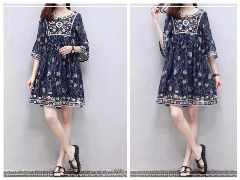 宽松的连衣裙遮肉显瘦不挑人新款,韩版胖mm大码女装连衣裙