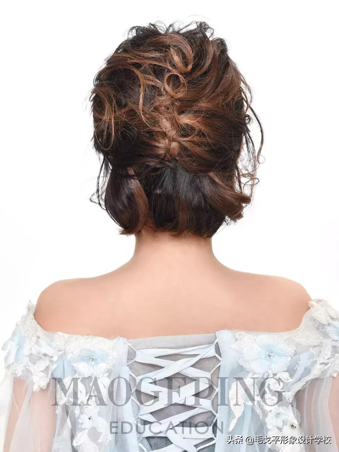 简单短发新娘妆发型教程,短发新娘造型简单自己做