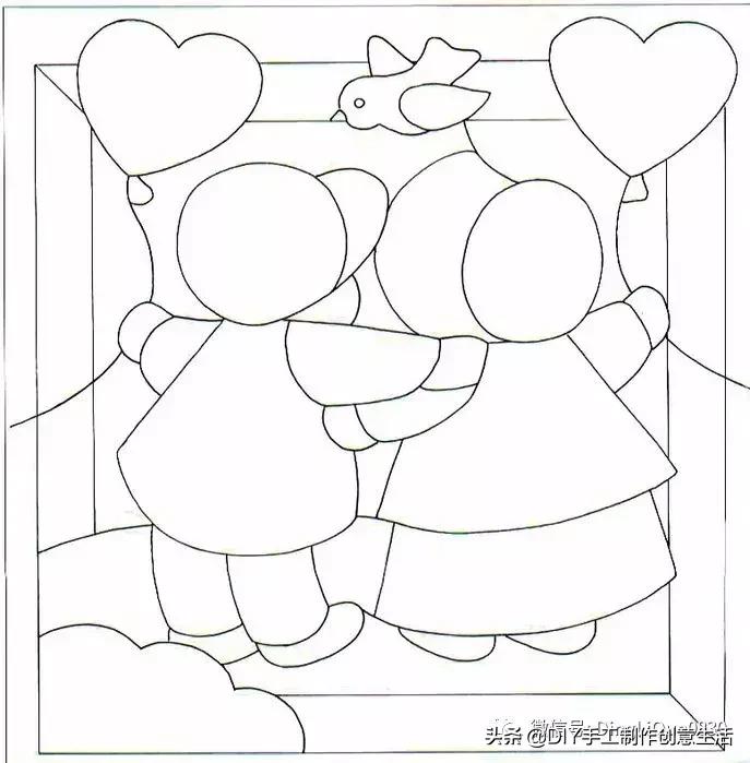 布艺diy拼布图案贴画,布画diy手工制作大全