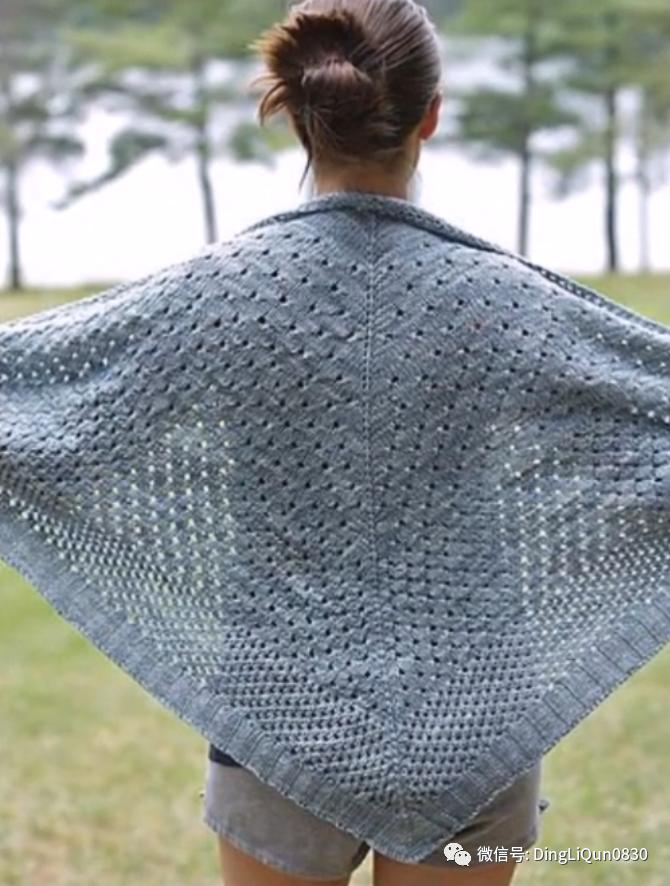 披肩围巾两用针织方法,针织时髦的新型披肩