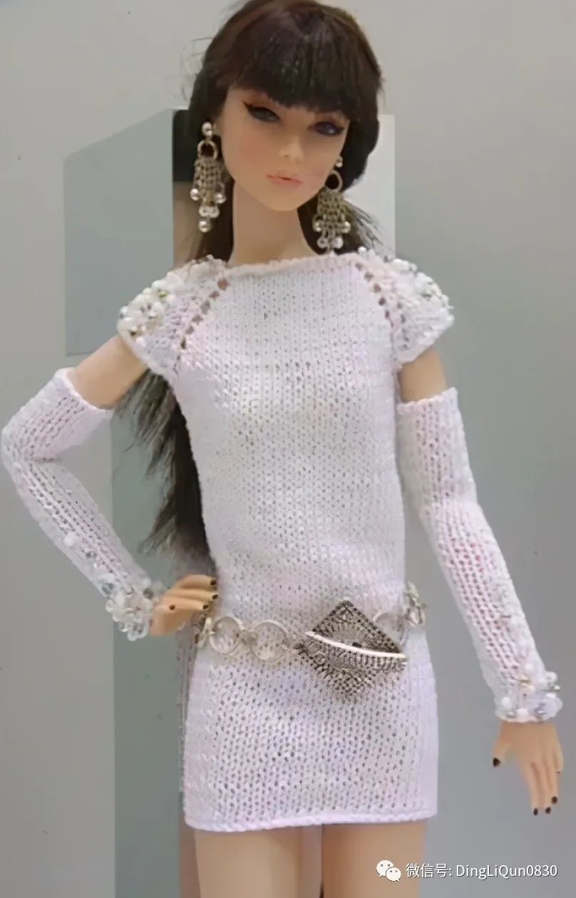 毛线编织芭比娃娃连衣裙图解,手工编织娃娃裙