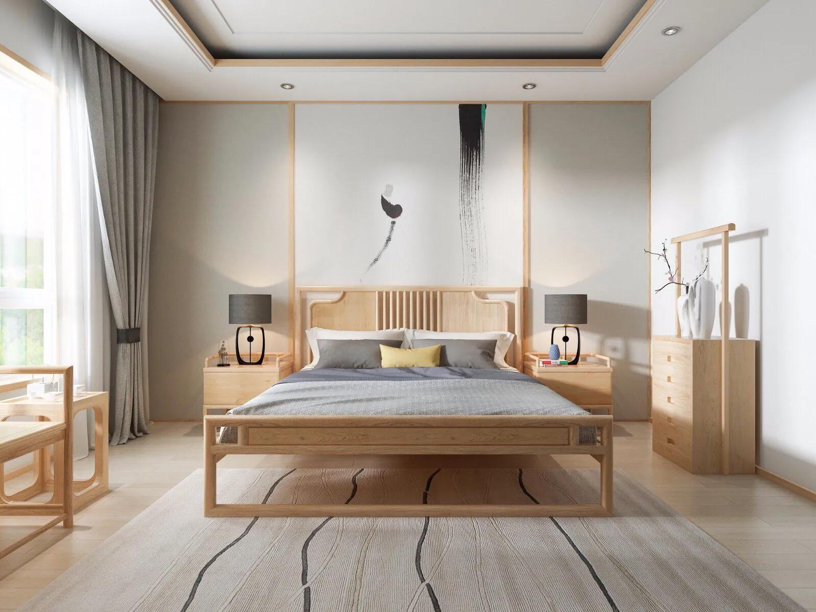 美式实木真皮沙发和中式红木沙发,6米客厅中式沙发13件套效果图