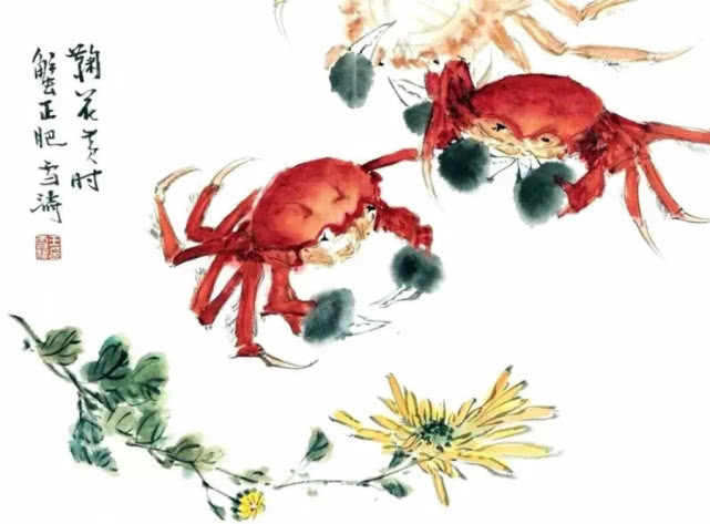 名家笔下的螃蟹诱人极了,中国名家笔下的螃蟹