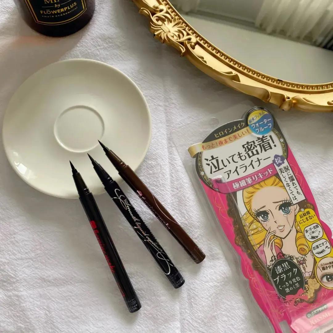 日本kissme眼线笔画下睫毛,日本kissme眼线笔深棕色和黑色