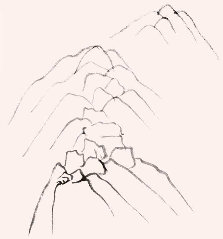 画山石的阴阳面的技巧,山石的画法及皴法详解图